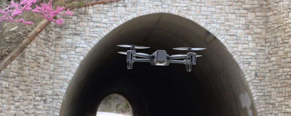 GIS Services 1 Photo of a drone scanning a bridge